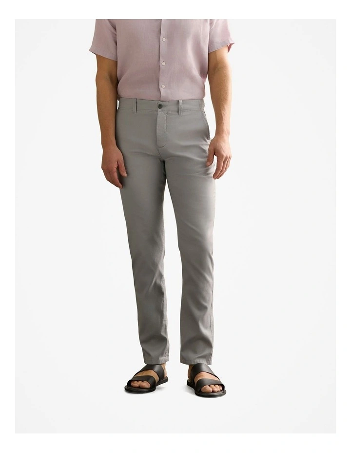 Stretch Cotton Dobby Pant in Lake Grey image 1