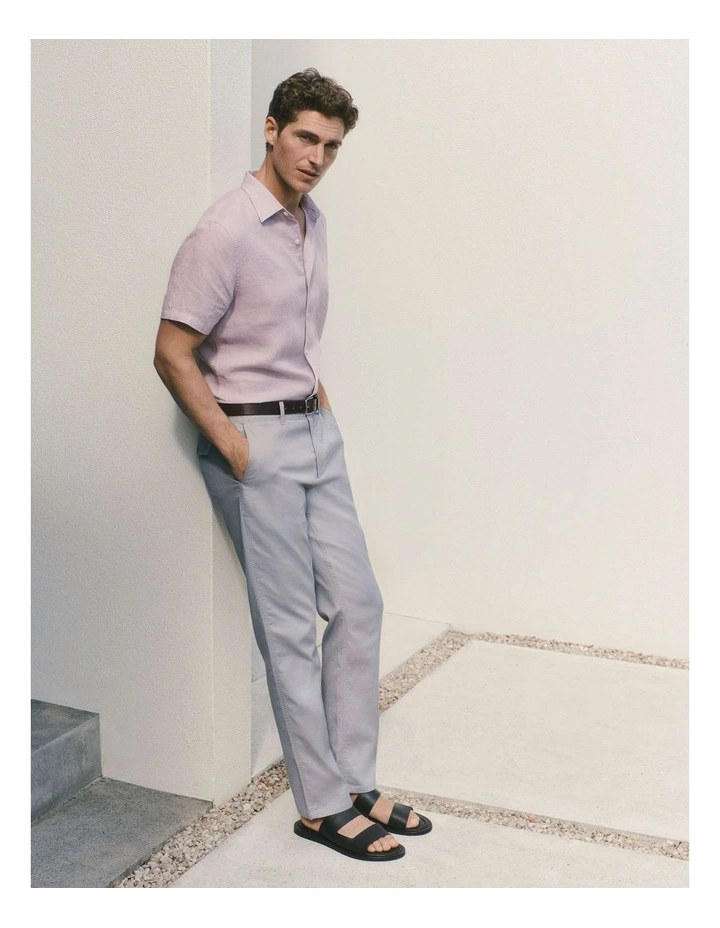 Stretch Cotton Dobby Pant in Lake Grey image 2