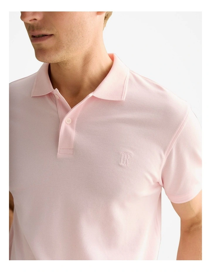 Classic Pique Monogram Polo Shirt in Light Pink image 3