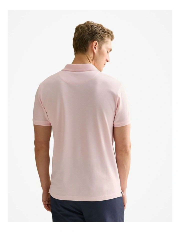 Classic Pique Monogram Polo Shirt in Light Pink image 4