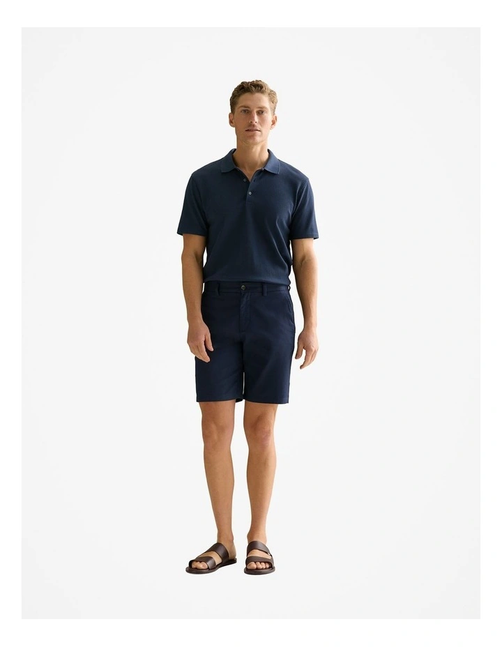 Cotton Jacquard Polo in Navy image 5