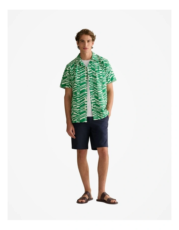 Regular Fit Abstract Geo Short Sleeve Shirt in Billiard Green image 2