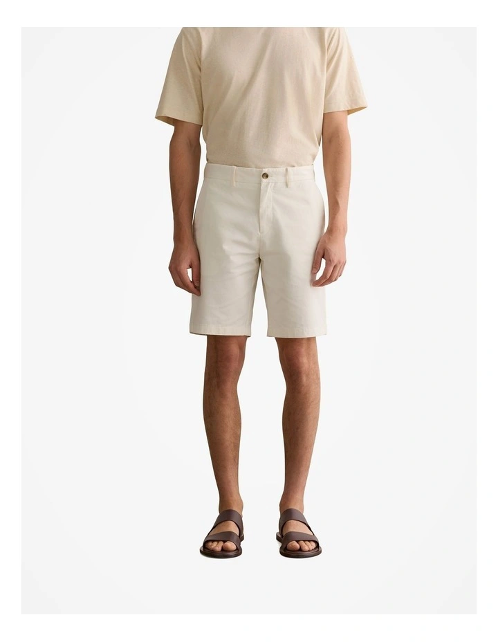 Cotton Twill Chino Short in White image 1