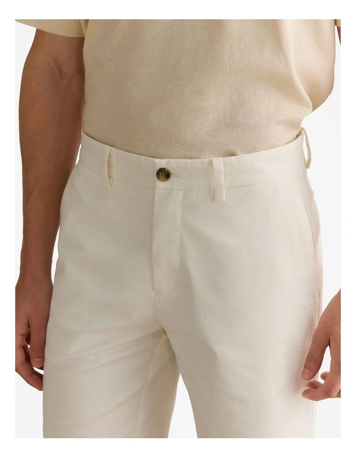 Cotton Twill Chino Short in White image 3