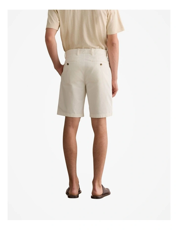 Cotton Twill Chino Short in White image 4