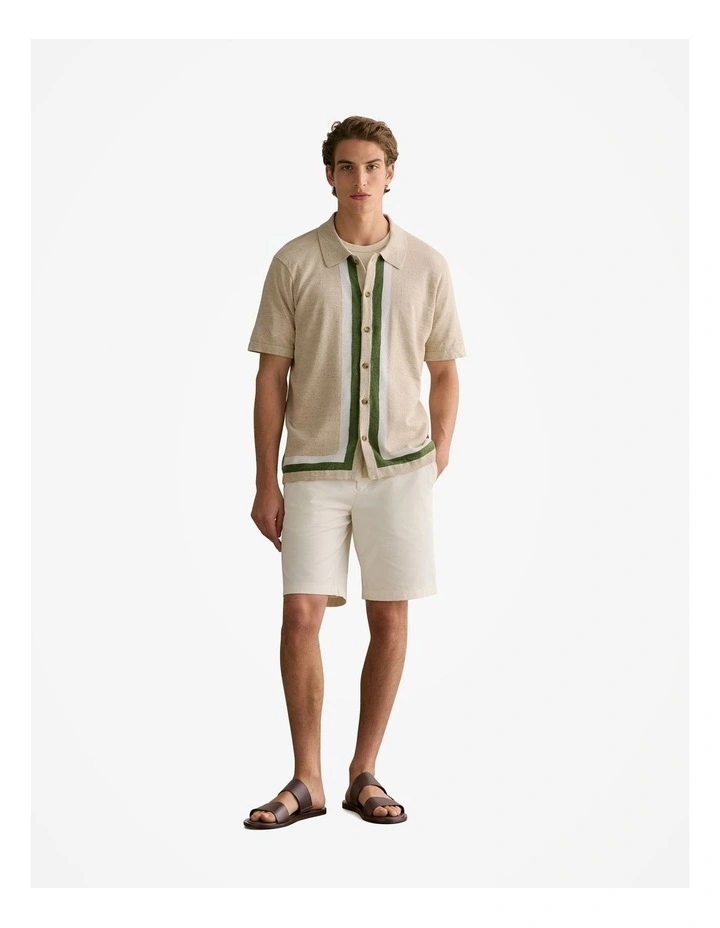 Cotton Twill Chino Short in White image 6