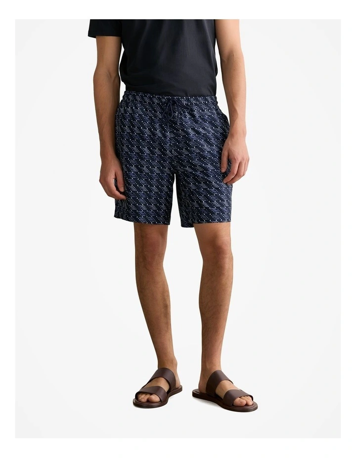Etched Geo Swim Short in Navy image 1