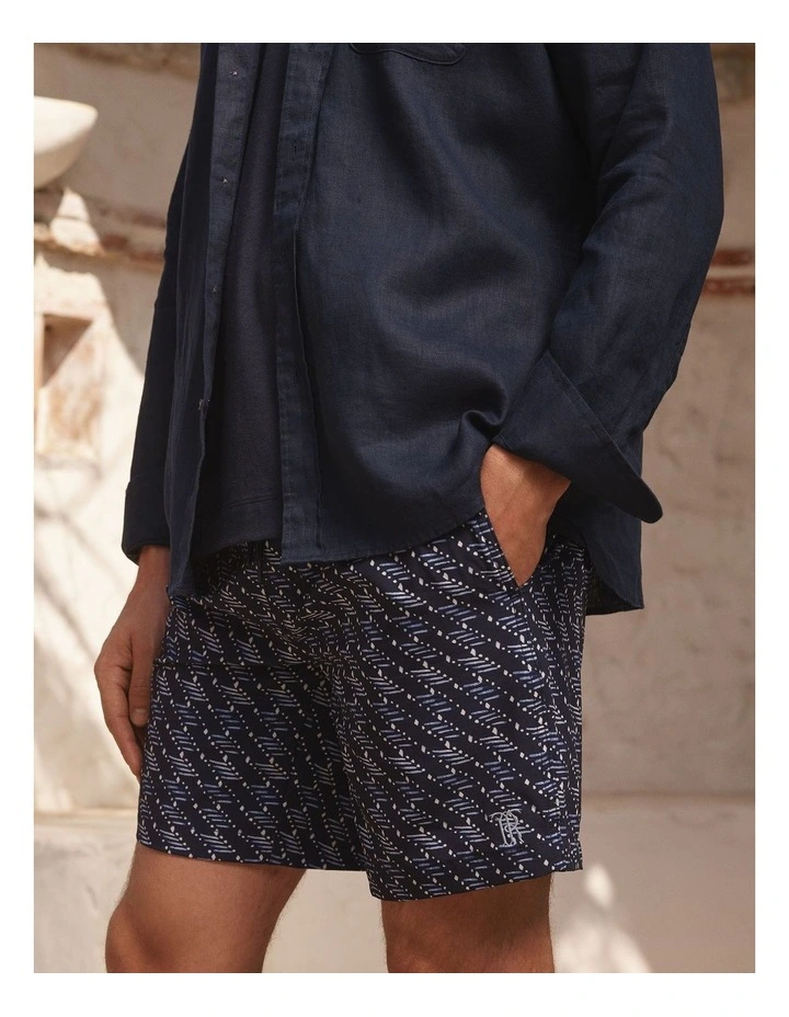 Etched Geo Swim Short in Navy image 2