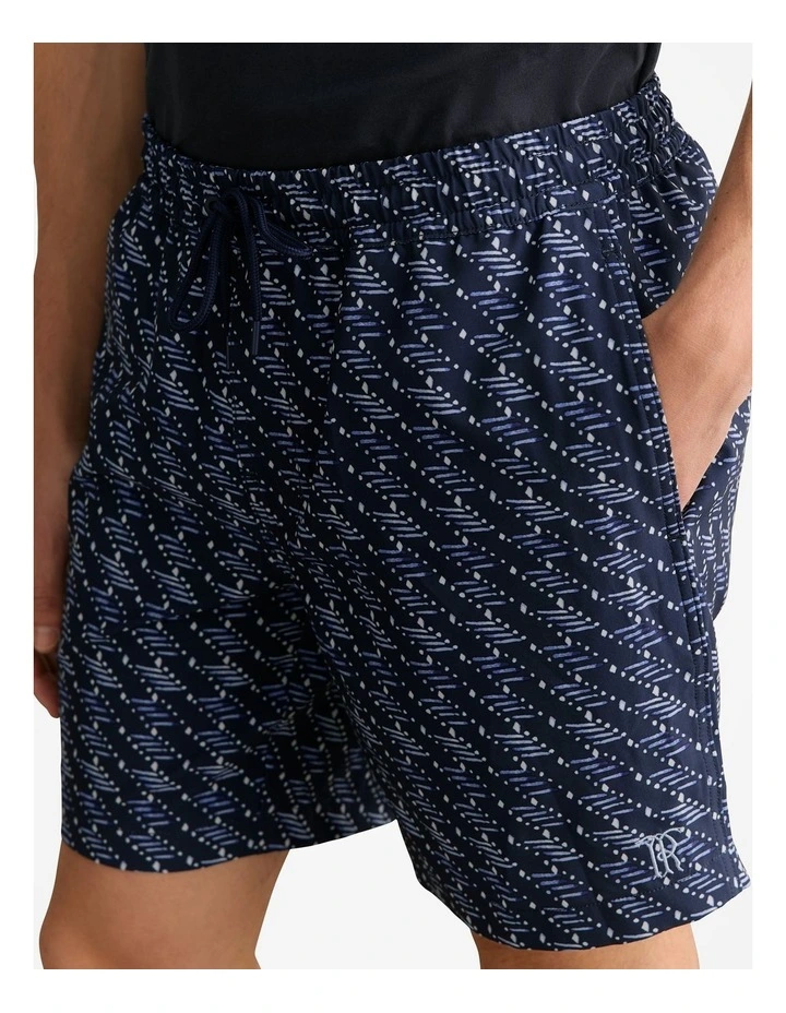Etched Geo Swim Short in Navy image 3