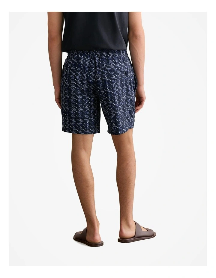 Etched Geo Swim Short in Navy image 4