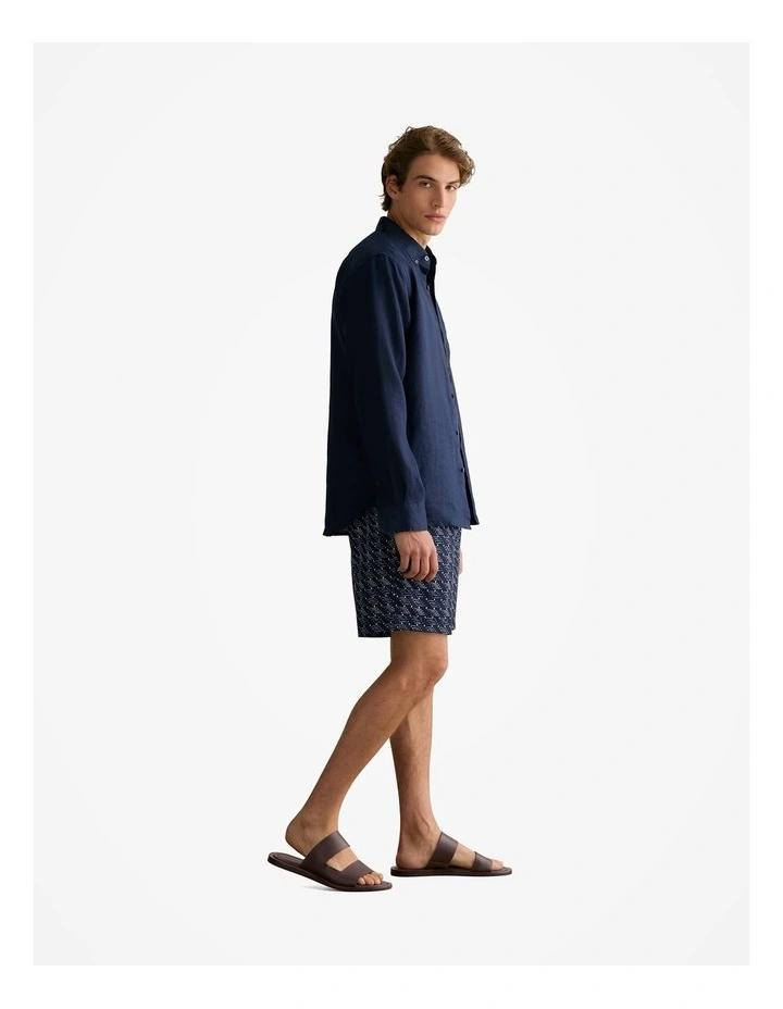 Etched Geo Swim Short in Navy image 5