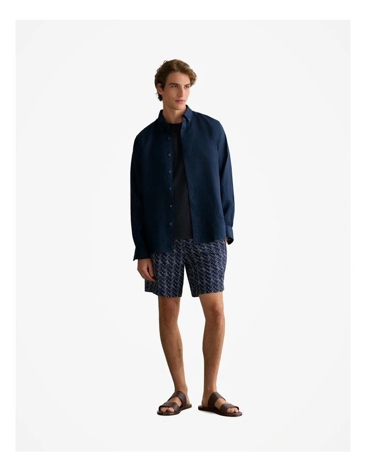 Etched Geo Swim Short in Navy image 6