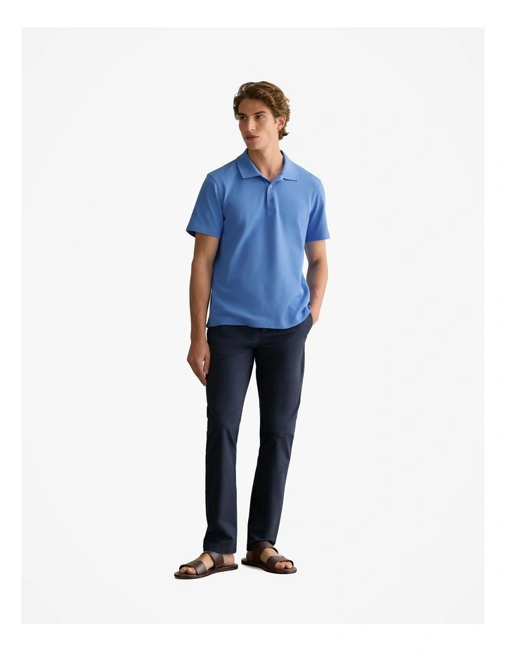 Cotton Jacquard Polo in Wedgewood Blue image 2