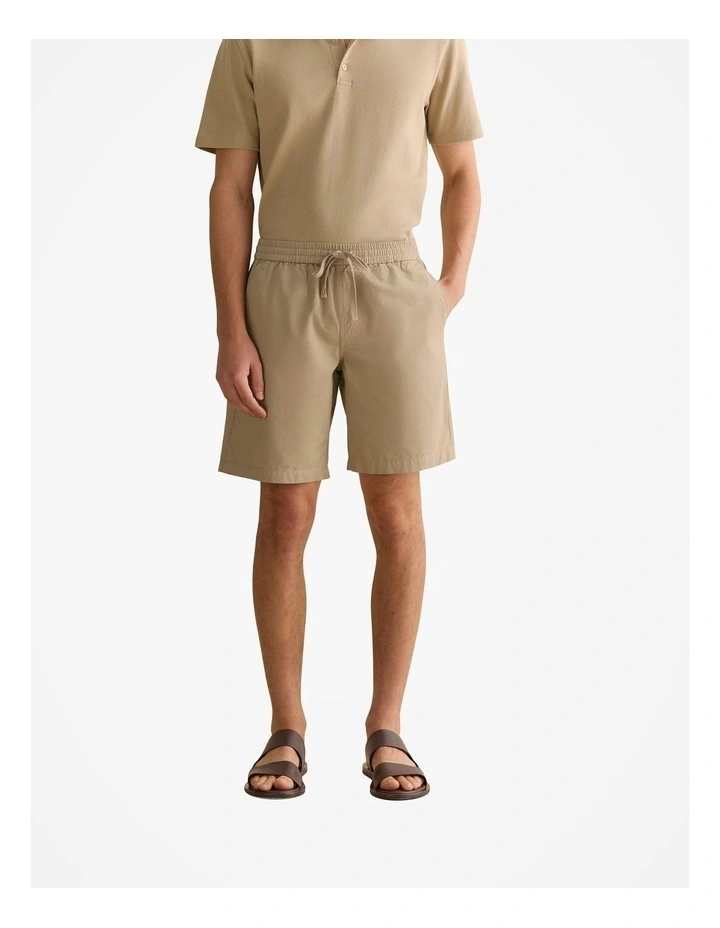 Organically Grown Cotton Twill Pull On Short in Barley image 1