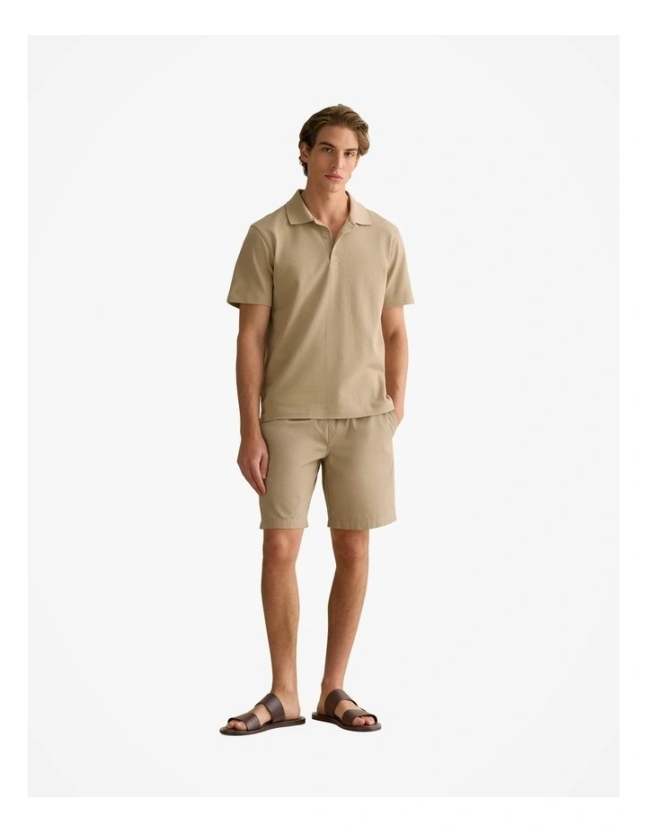 Organically Grown Cotton Twill Pull On Short in Barley image 3