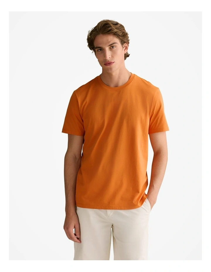 Organically Grown Cotton Crew T-shirt in Rich Orange image 1