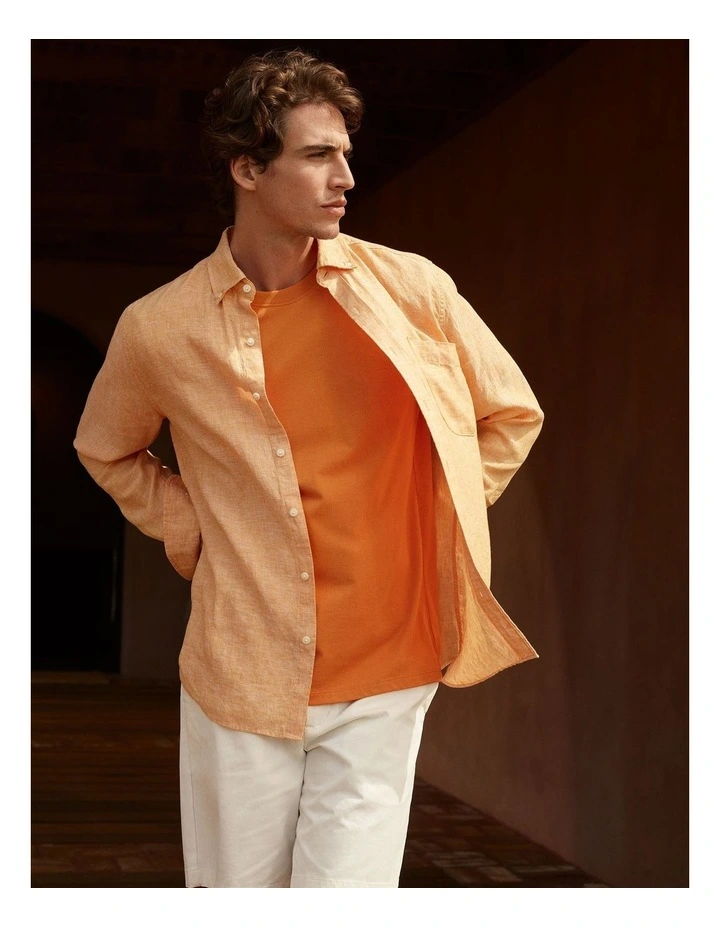 Organically Grown Cotton Crew T-shirt in Rich Orange image 2