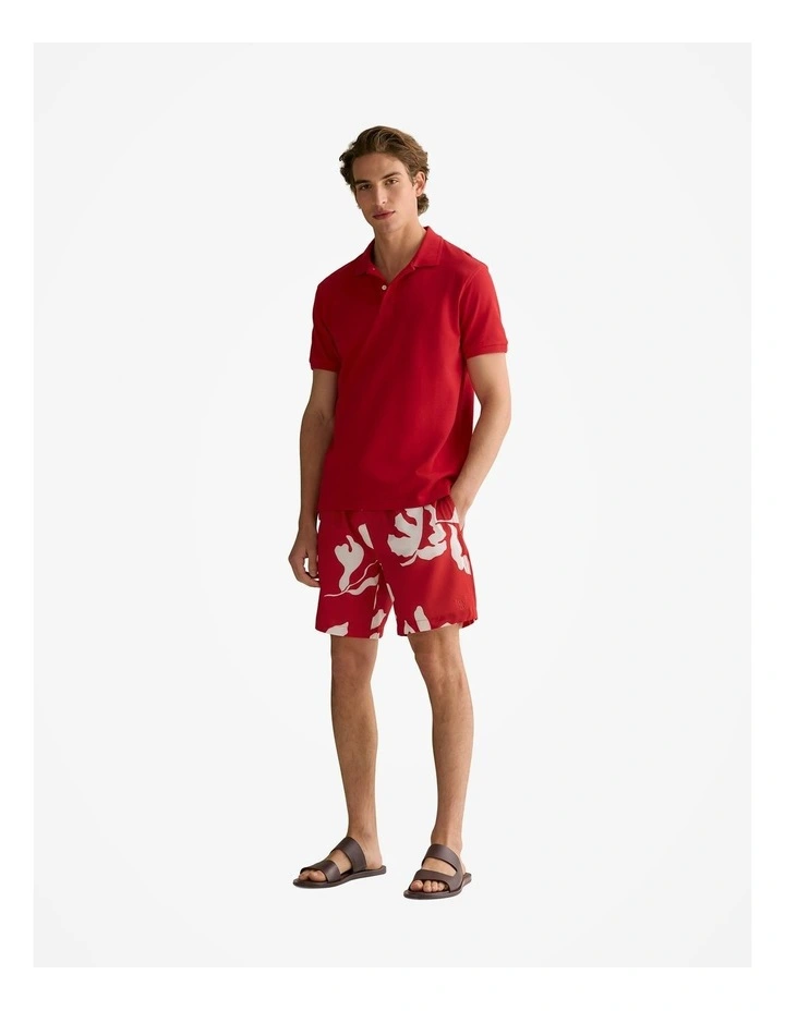 Classic Pique Monogram Polo in Deep Red image 2