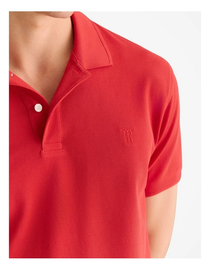 Classic Pique Monogram Polo in Deep Red image 3