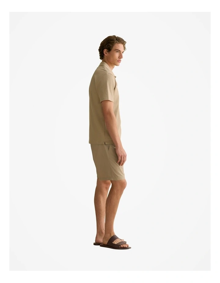Cotton Jacquard Polo in Barley image 5