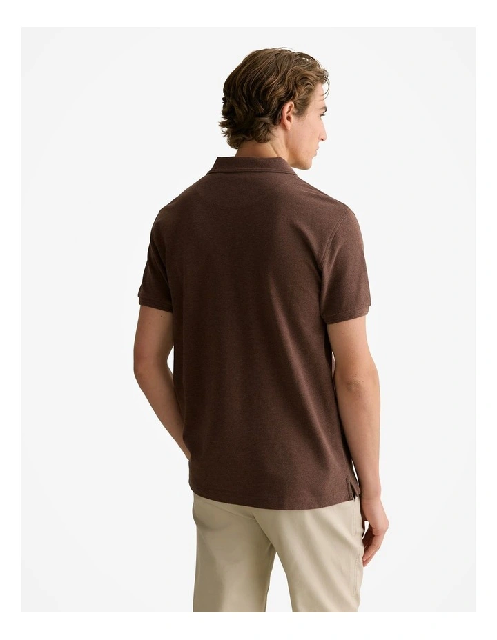 Classic Pique Marle Monogram Polo in Chocolate Marle image 4