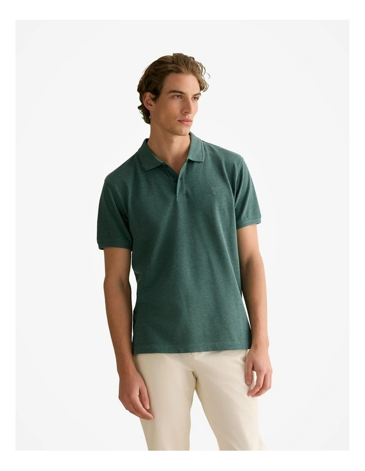 Classic Pique Marle Monogram Polo in Petrol Green image 1