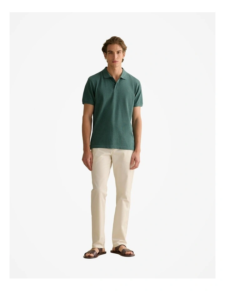 Classic Pique Marle Monogram Polo in Petrol Green image 3