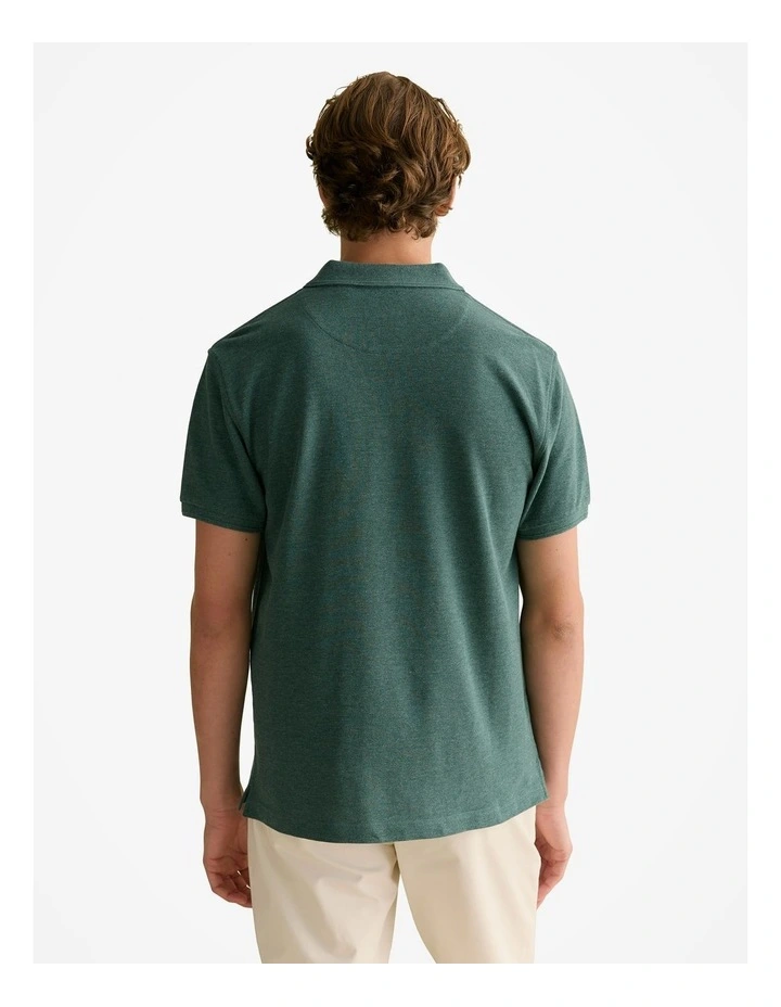 Classic Pique Marle Monogram Polo in Petrol Green image 4