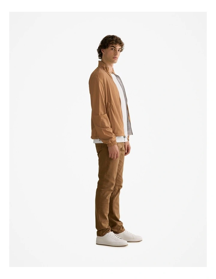 Regular Fit Garment Dyed Twill Five Pocket Pant in Latte image 4