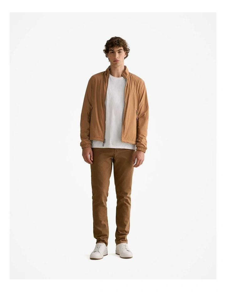 Regular Fit Garment Dyed Twill Five Pocket Pant in Latte image 6