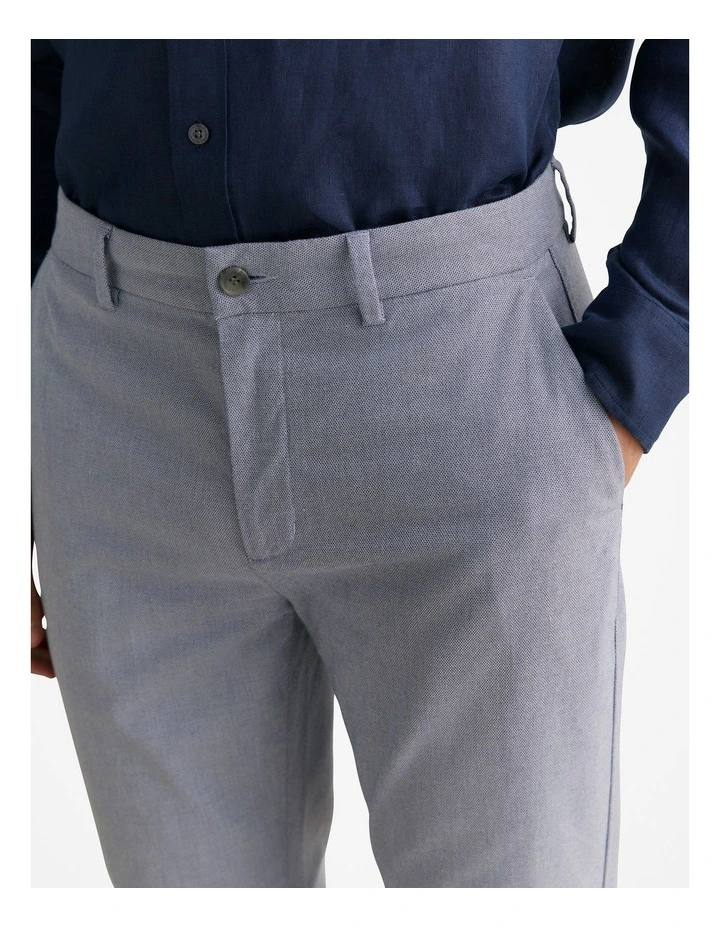 Regular Fit Yarn Dyed Cotton Dobby Chino in Strong Blue image 3