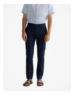 Slim Fit Cotton Dobby Twill Chino in Strong Blue
