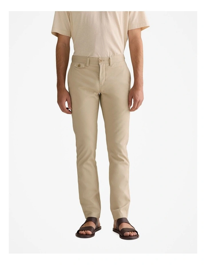Slim Fit Cotton Dobby Twill Chino in Fawn image 1