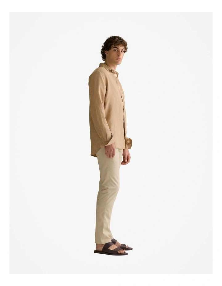 Slim Fit Cotton Dobby Twill Chino in Fawn image 4