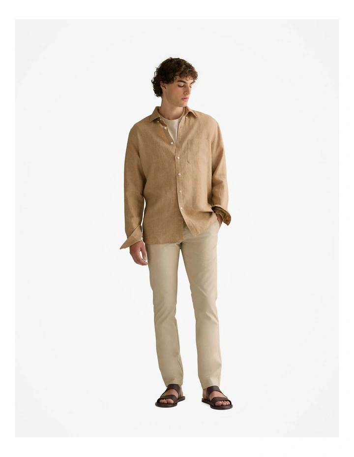 Slim Fit Cotton Dobby Twill Chino in Fawn image 6