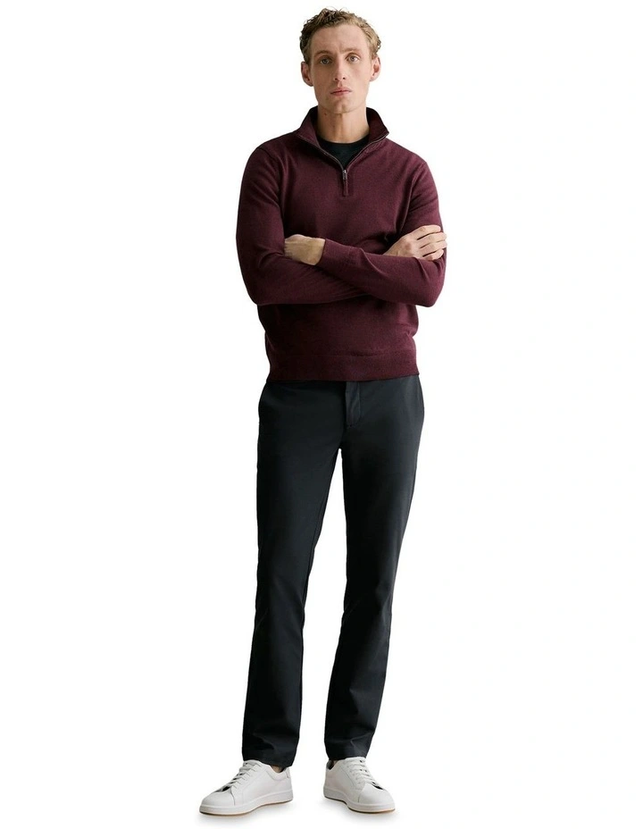 Australian Merino Half Zip in Burgundy image 2