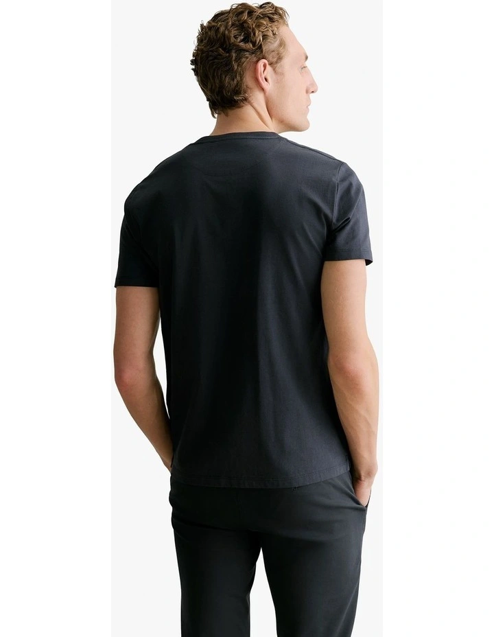 Australian Cotton Jersey Crew T-shirt in Navy image 2