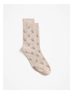 Tennis Crew Sock in Oatmeal Marle