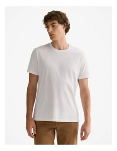 Australian Cotton Jersey Crew T-shirt in White