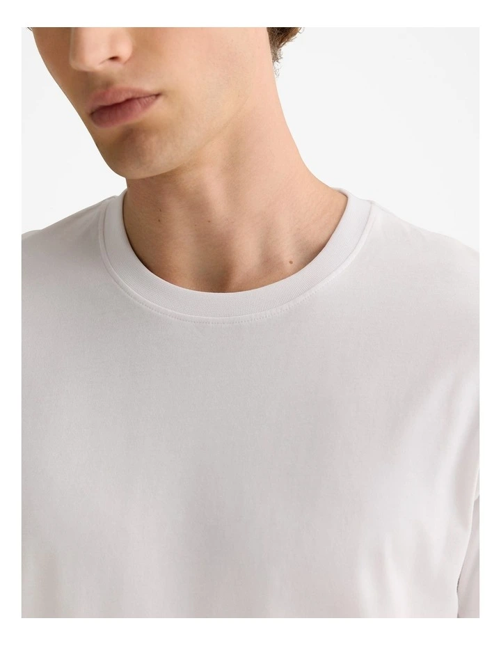 Australian Cotton Jersey Crew T-shirt in White image 3
