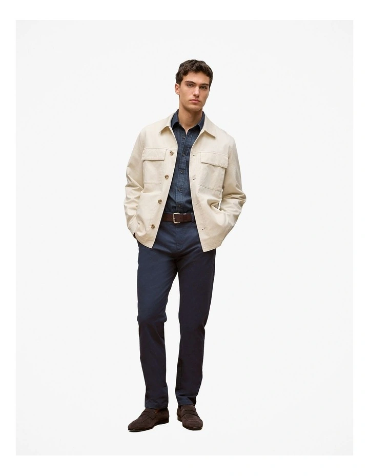 Cotton Twill Chore Jacket in Stone image 3
