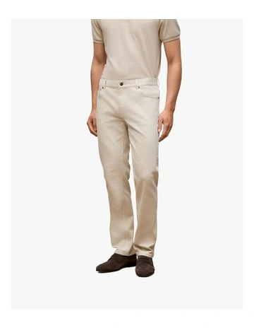 Cotton Garment Dyed Twill Pant in Stone