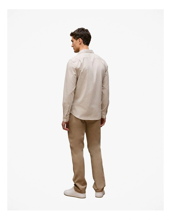 Tailored Fit Puppytooth Check Shirt in Sand image 6