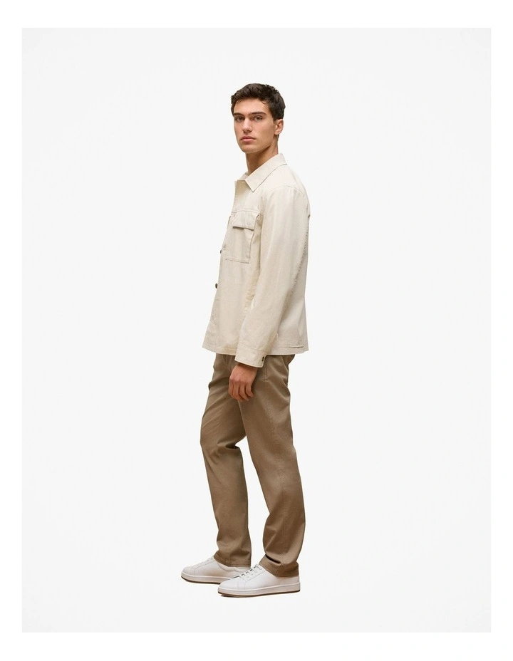 Textured Stripe Crew T-shirt in Stone image 4