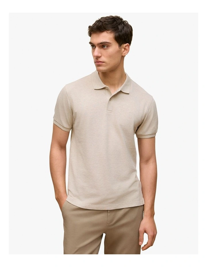 Pique Marle Monogram Polo in Stone image 1