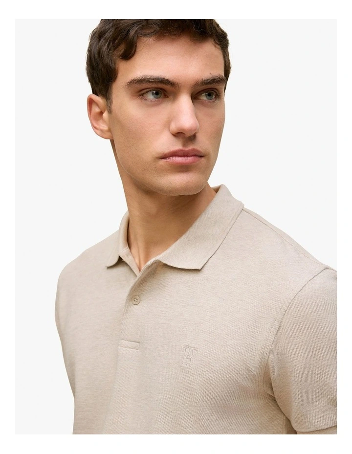 Pique Marle Monogram Polo in Stone image 4