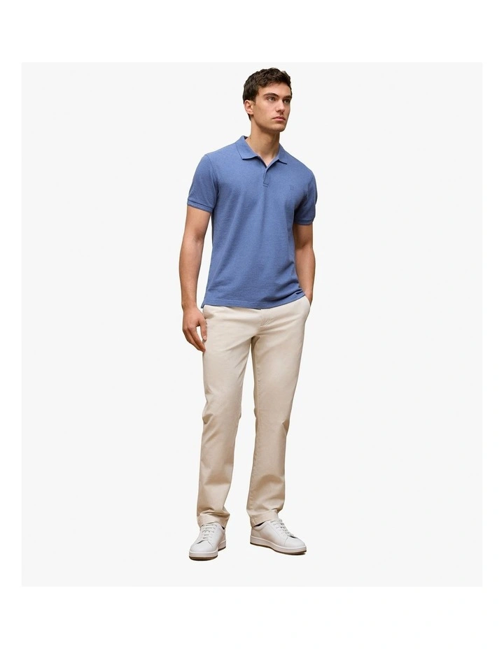 Pique Marle Monogram Polo in True Blue image 2
