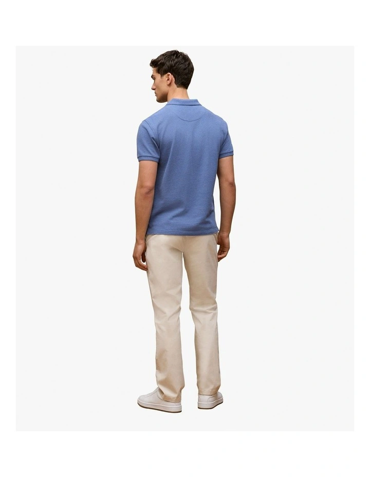 Pique Marle Monogram Polo in True Blue image 4