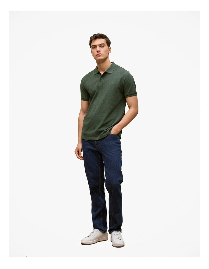 Pique Marle Monogram Polo in Woodland Green image 2