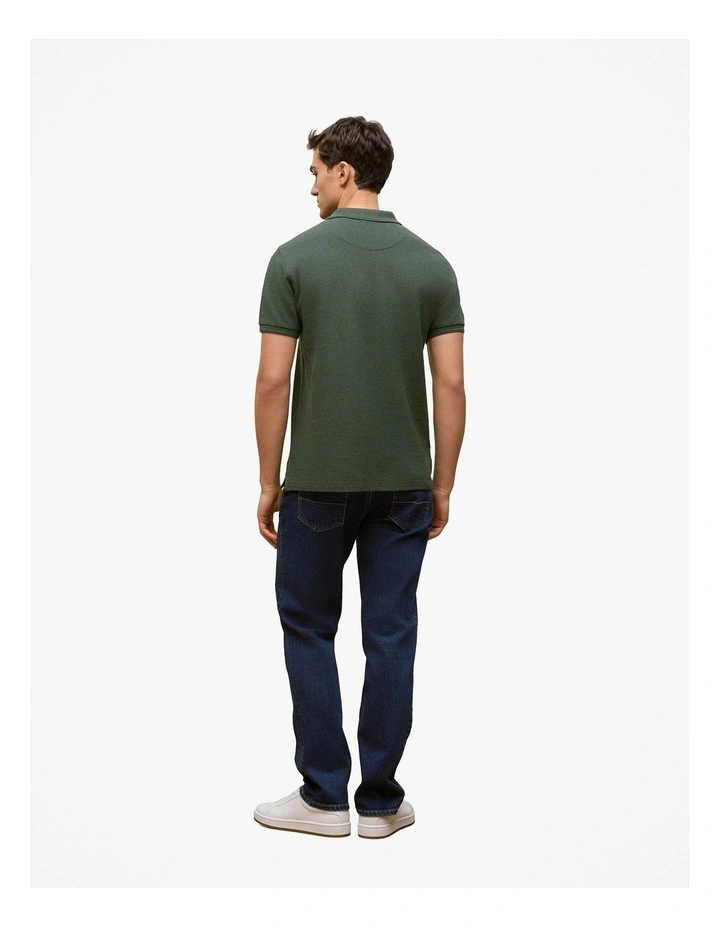 Pique Marle Monogram Polo in Woodland Green image 4